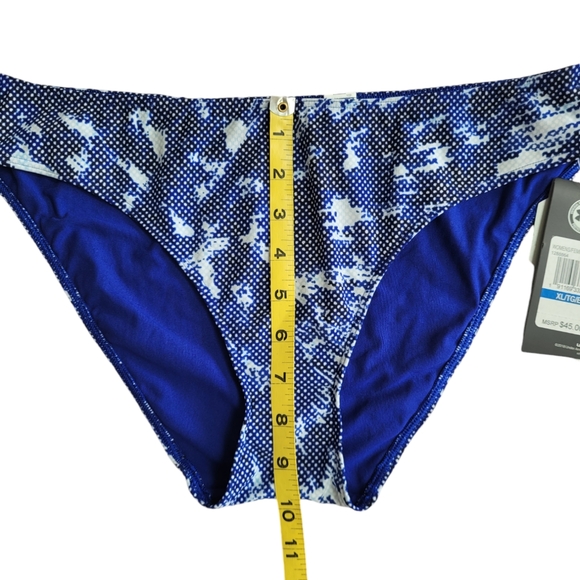 UNDER ARMOUR Blue Threadbone Microthread Printed Bikini Swim Bottom Size XL - Picture 9 of 10